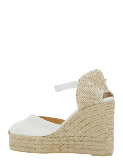 Castaã±er 'chiarita' Closed Toe Espadrilles In White And Beige Canvas Woman