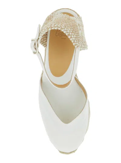 Castaã±er 'chiarita' Closed Toe Espadrilles In White And Beige Canvas Woman