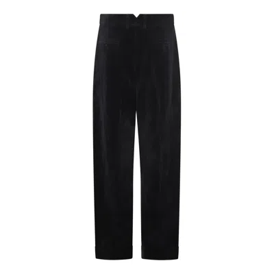 Valentino Garavani Cotton And Linen Blend Trousers In Black