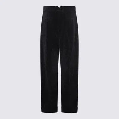 Valentino Garavani Cotton And Linen Blend Trousers In Black