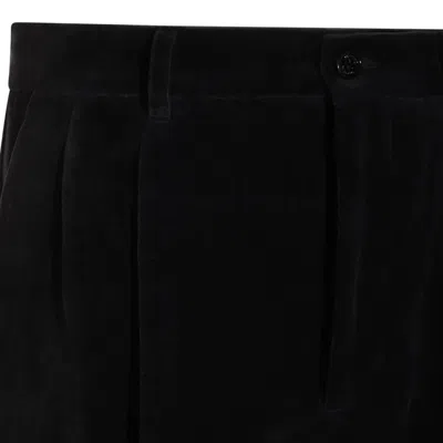 Valentino Garavani Cotton And Linen Blend Trousers In Black
