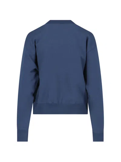 Chloé Cropped Round Neck Sweatshirt Clothing In Blue