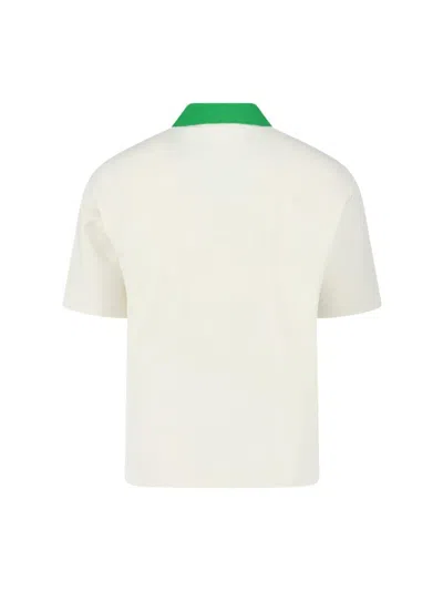 Marni Cotton Blend Polo Shirt With Contrasting Collar In White