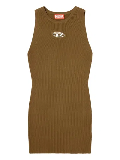 Diesel M-caddix Metallic-logo Ribbed Dress