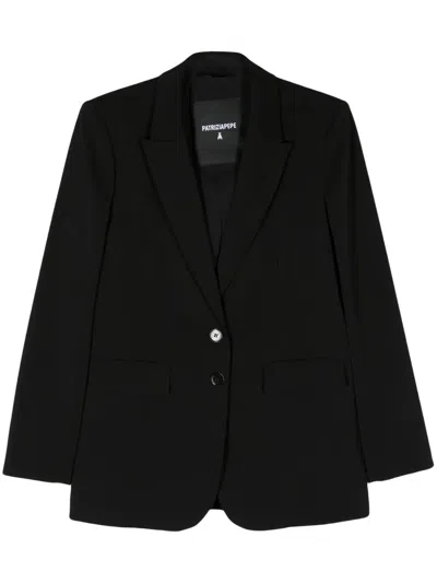 Patrizia Pepe Tailored Black Blazer With Notched Lapelsfinish In Black