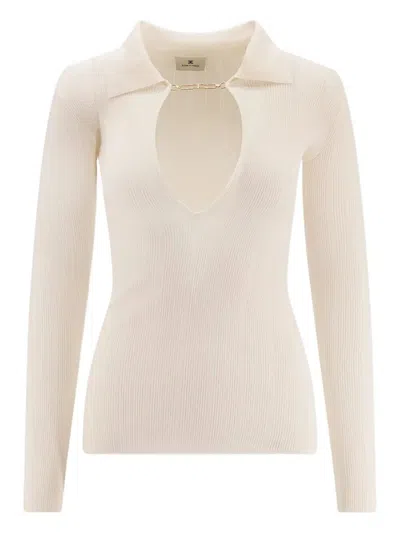 Elisabetta Franchi Polo-neck Chain-detail Top