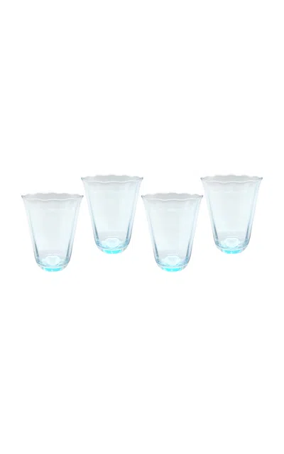 Duggan Society Aqua Glass Water (set Of 4)