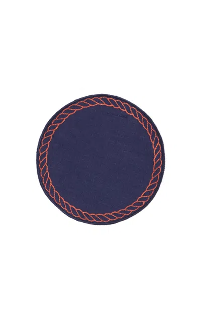 Los Encajeros Set Of Four Bowline Navy/blood Orange Coasters