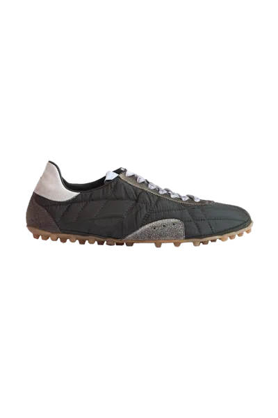 Maison Margiela Quilted-texture Sneakers With Rugged Sole And Suede Overlays In Multi