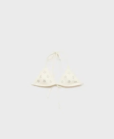 Mango Haut Bikini Blanc Cassé - Femme - S -