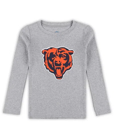 Outerstuff Preschool 2-piece Heather Gray Chicago Bears Long Sleeve T-shirt And Pants Sleep Set In Gray