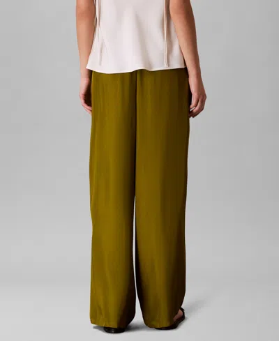 Calvin Klein Women's Drawstring Wide-leg Pants In Brown