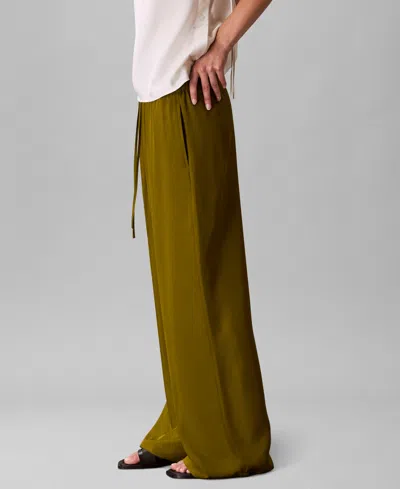 Calvin Klein Women's Drawstring Wide-leg Pants In Brown