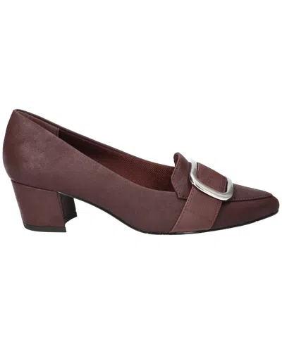 Easy Street Aster Womens Pointed Closed Toe Block Heel Pumps In Burgundy