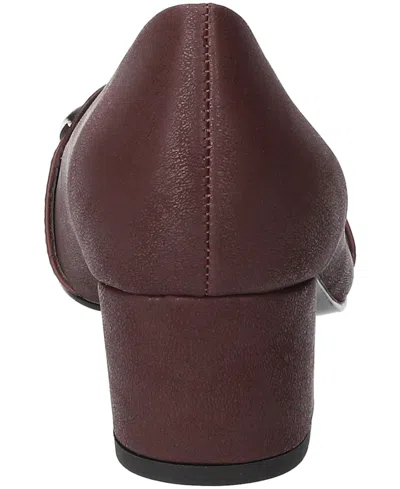 Easy Street Aster Womens Pointed Closed Toe Block Heel Pumps In Burgundy