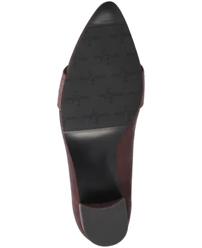 Easy Street Aster Womens Pointed Closed Toe Block Heel Pumps In Burgundy