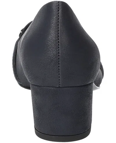 Easy Street Aster Womens Pointed Closed Toe Block Heel Pumps In Blue