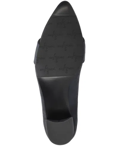 Easy Street Aster Womens Pointed Closed Toe Block Heel Pumps In Blue