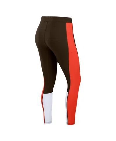 Wear By Erin Andrews Women's Brown/orange Cleveland Browns Color-block Leggings