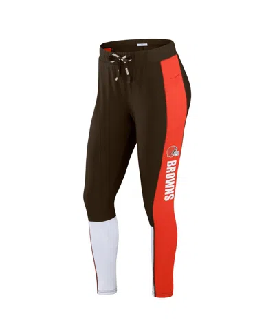 Wear By Erin Andrews Women's Brown/orange Cleveland Browns Color-block Leggings