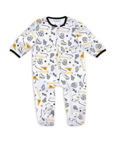 Wear By Erin Andrews Baby Boys And Girls Pittsburgh Penguins Sleep And Play Sleeper With Bib Set In White
