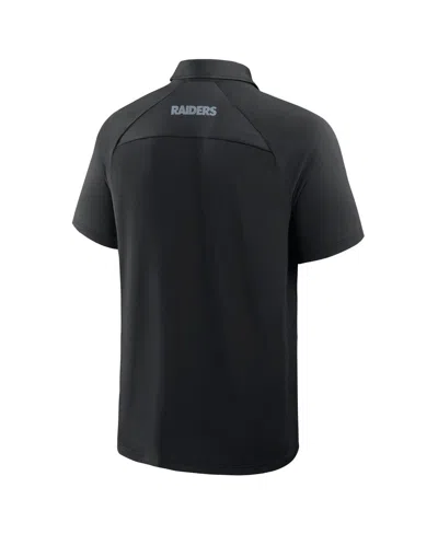 Fanatics Men'sâ Black Las Vegas Raiders Back Around Raglan Polo Shirt In Black
