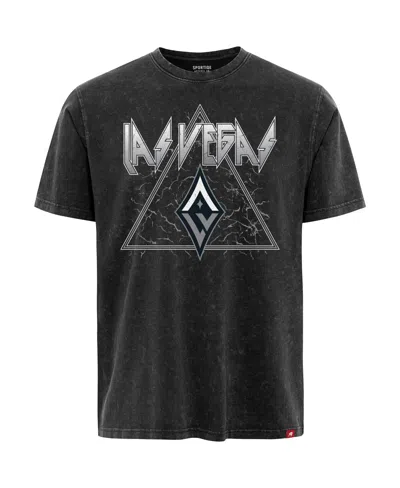 Sportiqe Men's And Women'sâ Black Las Vegas Aces Rock Roll Collection Angus Mineral Wash Premium T-shirt