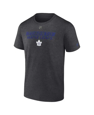 Fanatics Men's Heather Charcoal Toronto Maple Leaf's Authentic Pro Core Primary T-shirt In Gray