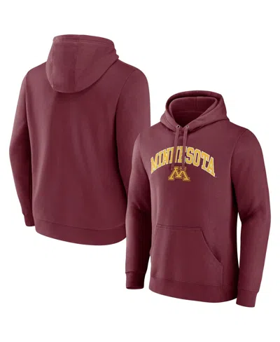 Fanatics Men's Maroon Minnesota Golden Gophers Arched Logo Pullover Hoodie In Burgundy