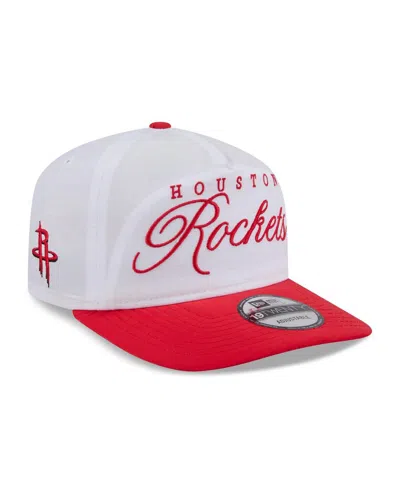 New Era Men's White/red Houston Rockets 2025 Nba Draft On-stage Nylon 19twenty Adjustable Hat