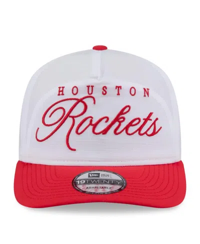 New Era Men's White/red Houston Rockets 2025 Nba Draft On-stage Nylon 19twenty Adjustable Hat