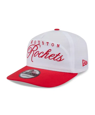 New Era Men's White/red Houston Rockets 2025 Nba Draft On-stage Nylon 19twenty Adjustable Hat
