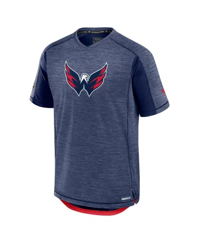 Fanatics Men'sâ Heather Navy Washington Capitals Authentic Pro Rink Performance T-shirt In Blue