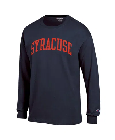 Champion Navy Syracuse Orange Basic Arch Long Sleeve T-shirt In Blue