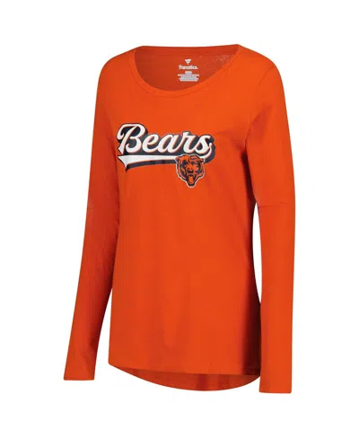 Fanatics Women's Orange Chicago Bears Tail Sweep Long Sleeve T-shirt In Orange