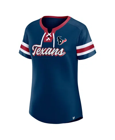 Fanatics Women's Navy Houston Texans Original State Lace-up T-shirt