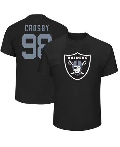 Fanatics Branded Maxx Crosby Black Las Vegas Raiders Player Icon Name & Number T-shirt In Black