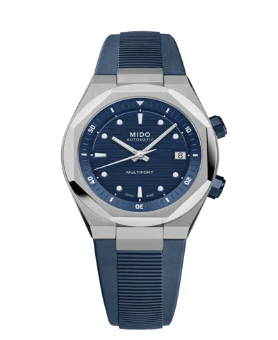 Mido Unisex Multifort 8 Blue Rubber Swiss Automatic Watch, 40mm