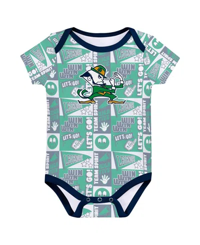 Outerstuff Baby Boys And Girls 3-pack Notre Dame Fighting Irish Sunday Comics Bodysuit In Green