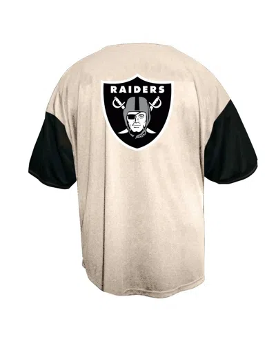 Fanatics Men's Cream Las Vegas Raiders Vintage Full-button Short Sleeve Shirt In Neutral