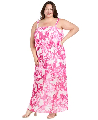 R & M Richards Plus Size Printed Sleeveless Maxi Dress