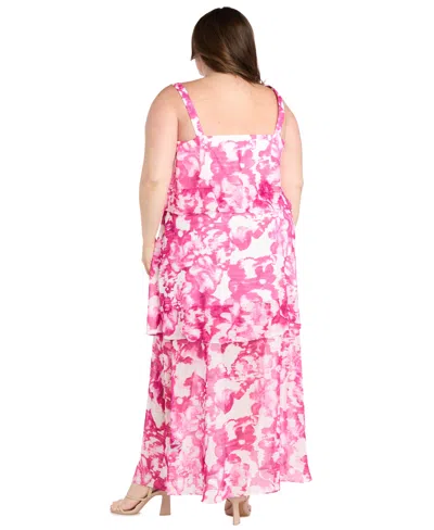 R & M Richards Plus Size Printed Sleeveless Maxi Dress