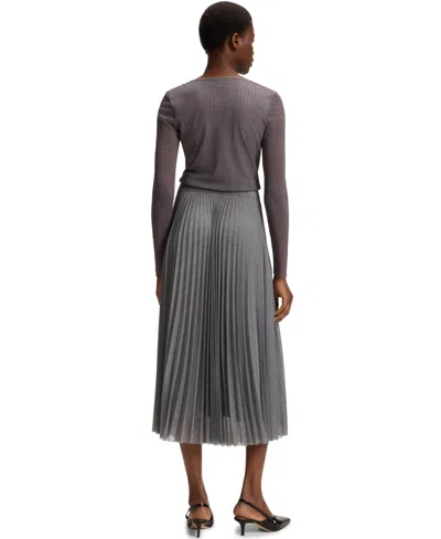 Hugo Boss Lined Tulle Skirt With Plissé Pleats