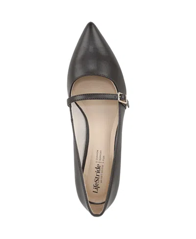 Lifestride Women's Madelyn Mary Jane Pointed Toe Kitten Heel Pumps