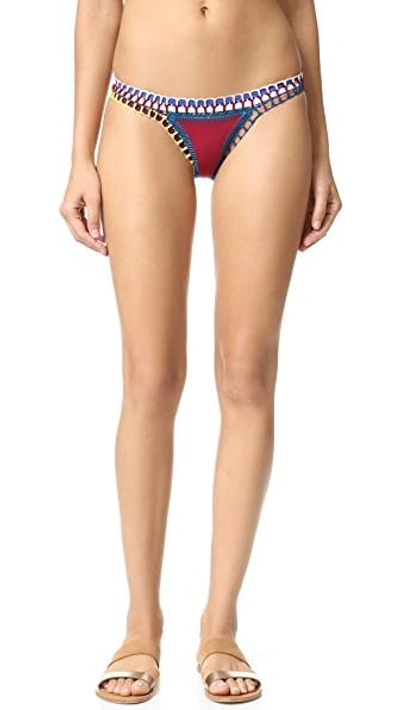 Shop Kiini Soley Bikini Bottoms In Red/multi