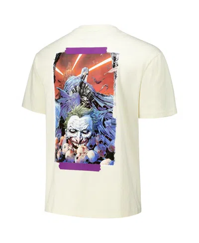 Freeze Max Men's Cream Batman Comics The Joker Loose Fit T-shirt In Neutral