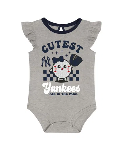 Outerstuff Newborn 2-pack New York Yankees Cutie Ball Bodysuit Set In Blue