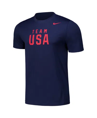 Nike Men's Navy Team Usa Legend Performance T-shirt In Blue