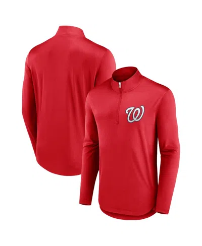 Fanatics Men's Red Washington Nationals Underdog Mindset Quarter-zip Top In Red