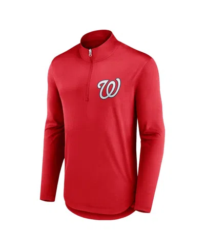 Fanatics Men's Red Washington Nationals Underdog Mindset Quarter-zip Top In Red